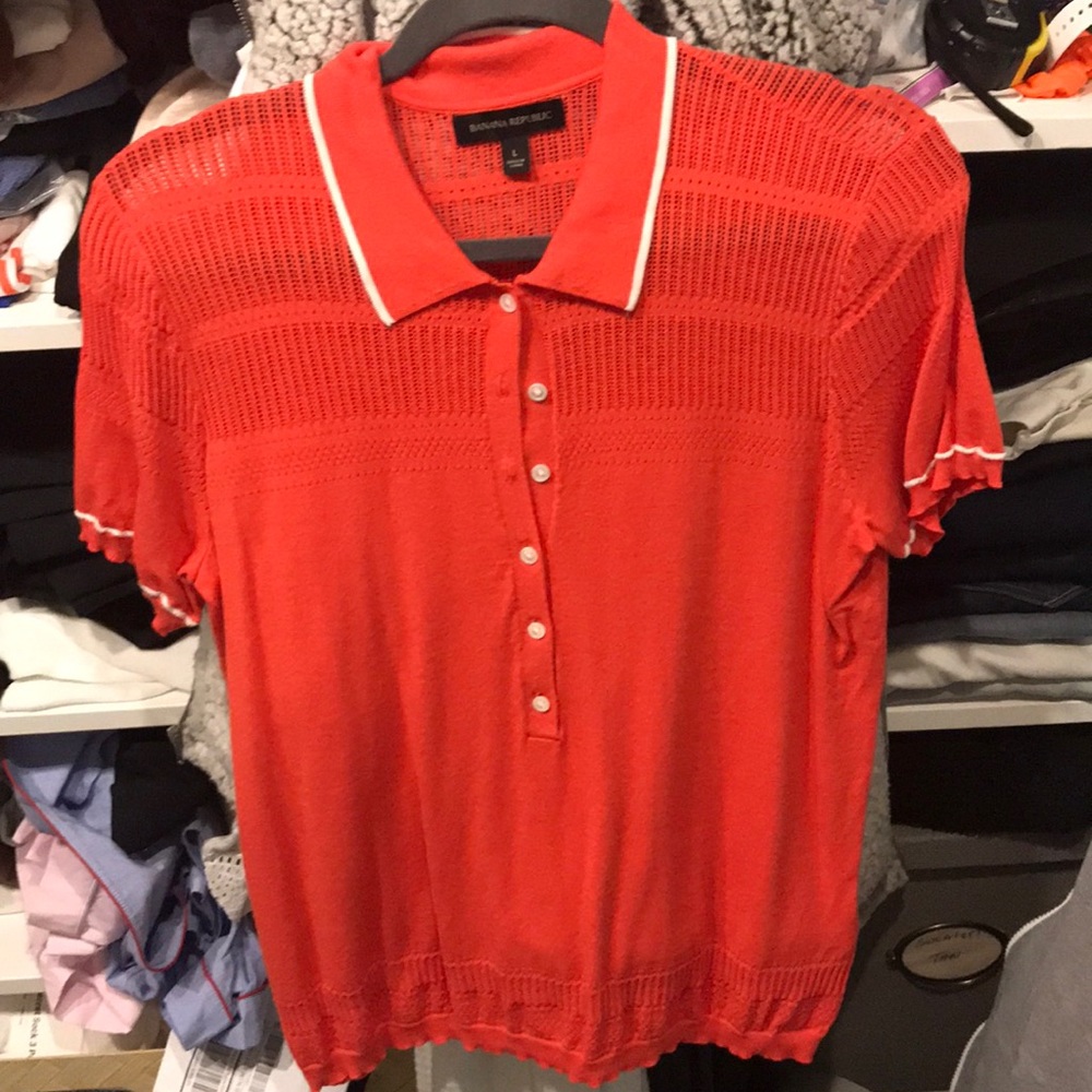 Knit polo type top